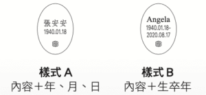 橢圓刻字